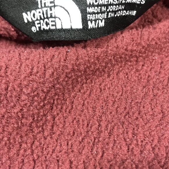 The North Face Jacket Womens Medium Burgundy Full Zip Fleece Hooded Hoodie - Picture 2 of 9